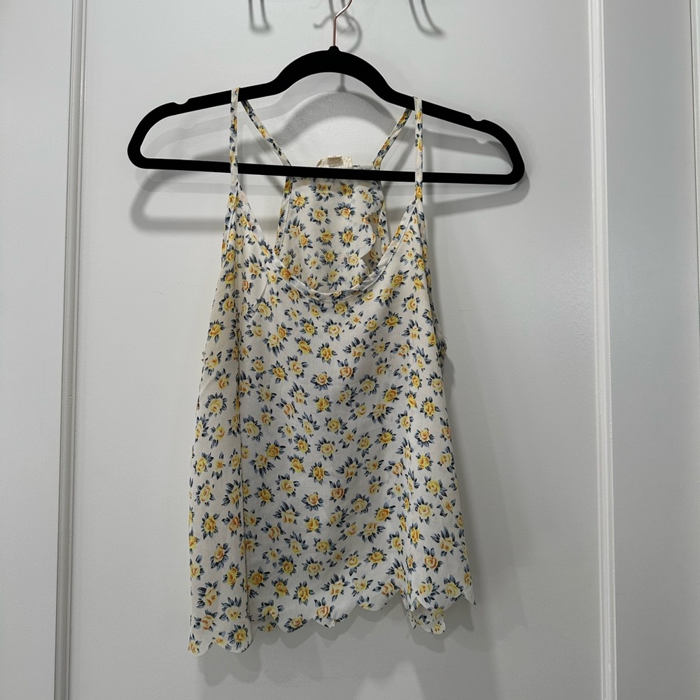yellow flower crop top